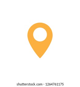 Yellow flat pin icon. Locator for navigation devices.
