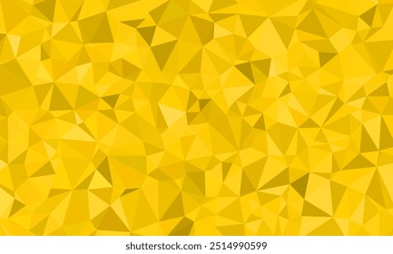 Yellow flat polygon background texture. Modern mosaic illusion illustration with triangle shape pattern elements for display, business, website, advertising, display, idea, header, greeting