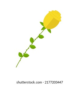Yellow flat rose for use in web design