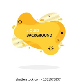 Yellow flat style abstract vector banner isolated. Modern geometric liquid form. Modern template. Template for the design for logo, flyer, presentation etc. Vector illustration