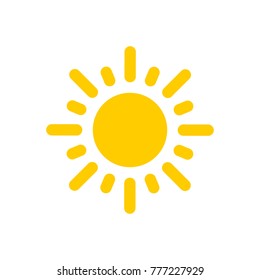 Yellow flat vector sun icon