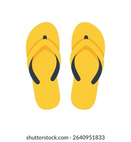 yellow flip flop sandals icon perfect for summer vibes illustration design vector