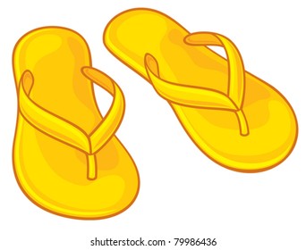 Yellow Flip Flops Stock Vector (Royalty Free) 79986436 | Shutterstock