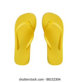 Yellow Flip Flops Isolated