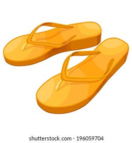 Yellow Flip Flops Isolated On White Stock Vector (Royalty Free ...