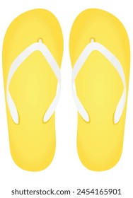 Yellow flip flops. vector illustration