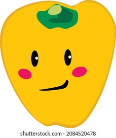 Yellow flirting pepper. Vector illustration