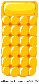Yellow floating mat on white background illustration