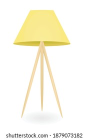Yellow  floor lamp. vector illustration