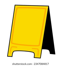 yellow floor sign information plate empty. 
flat vector illustration 