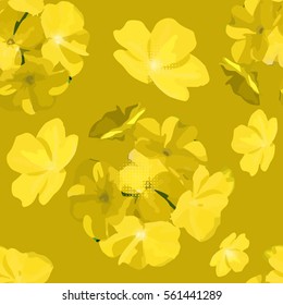 yellow floral background seamless. Vector.
