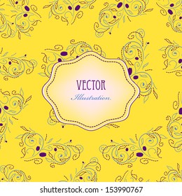 yellow floral background with tulips vector illustration