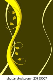 A yellow floral background vector illustration with room for text