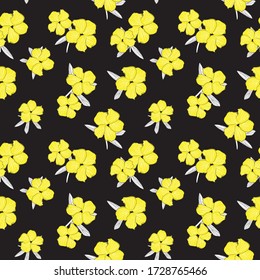 Yellow Floral botanical seamless pattern background suitable for fashion prints, graphics, backgrounds and crafts