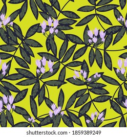 Yellow Floral botanical seamless pattern background suitable for fashion prints, graphics, backgrounds and crafts