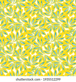 Gelbe, florale, nahtlose Muster-Hintergrund, geeignet für Modedrucke, Grafiken, Hintergründe und Kunsthandwerk