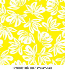 Yellow Floral botanical seamless pattern background suitable for fashion prints, graphics, backgrounds and crafts