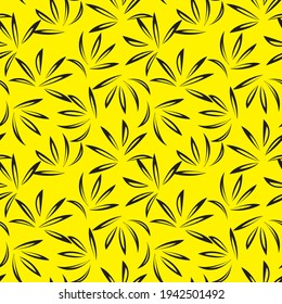 Yellow Floral botanical seamless pattern background suitable for fashion prints, graphics, backgrounds and crafts