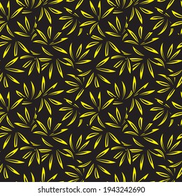 Yellow Floral botanical seamless pattern background suitable for fashion prints, graphics, backgrounds and crafts