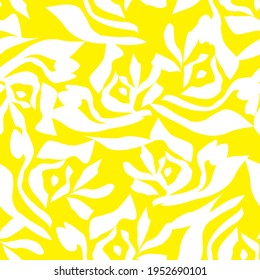 Fondo amarillo floral sin soldadura para el fondo de patrón inoxidable adecuado para las impresiones de moda, gráficos, fondos y artesanías