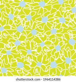 Yellow Floral botanical seamless pattern background suitable for fashion prints, graphics, backgrounds and crafts