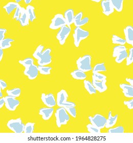 Yellow Floral botanical seamless pattern background suitable for fashion prints, graphics, backgrounds and crafts