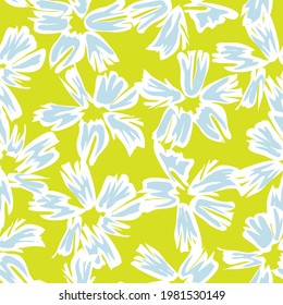 Gelbe, florale, nahtlose Muster-Hintergrund, geeignet für Modedrucke, Grafiken, Hintergründe und Kunsthandwerk