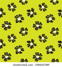 Yellow Floral botanical seamless pattern background suitable for fashion prints, graphics, backgrounds and crafts