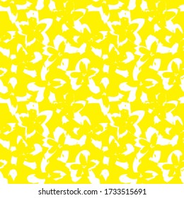 Yellow Floral brush strokes seamless pattern background for fashion prints, graphics, backgrounds and crafts