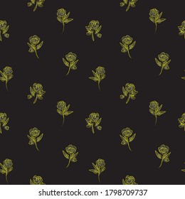 Yellow Floral brush strokes seamless pattern background for fashion prints, graphics, backgrounds and crafts