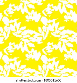 Yellow Floral brush strokes seamless pattern background for fashion prints, graphics, backgrounds and crafts