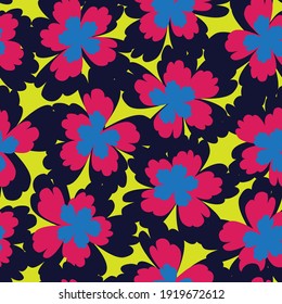 Yellow Floral brush strokes seamless pattern background for fashion prints, graphics, backgrounds and crafts