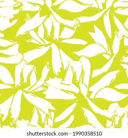 Yellow Floral brush strokes seamless pattern background for fashion prints, graphics, backgrounds and crafts