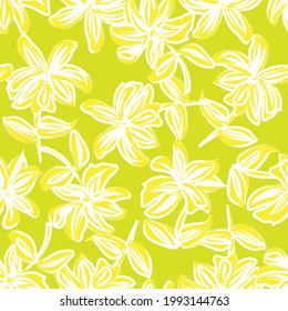 Yellow Floral brush strokes seamless pattern background for fashion prints, graphics, backgrounds and crafts
