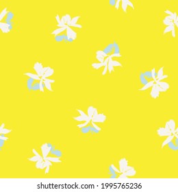 Yellow Floral brush strokes seamless pattern background for fashion prints, graphics, backgrounds and crafts