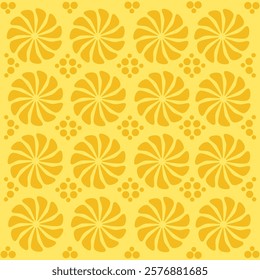 Yellow Floral Design Pattern. Can be used as a pattern for fabric, wallpaper, gift wrap, curtains, carpet, cushion, background, card, covers, tile, laminate etc.