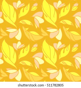 yellow floral seamless background