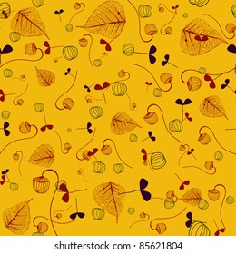 yellow floral seamless background