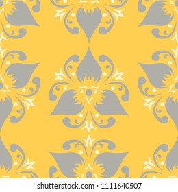 Yellow floral seamless pattern. Background with flower designs for wallpapers, textile and fabrics