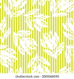 Yellow Floral seamless pattern with striped background for fashion textiles and graphics