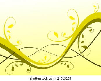 A yellow floral vector background  illustration with room for text
