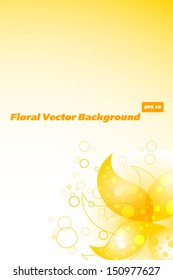 Yellow floral vector background for your design