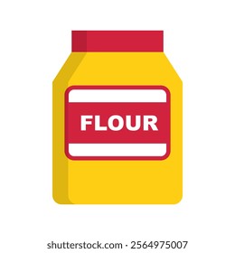 Yellow flour bag icon. Vector.