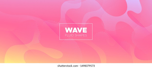 Yellow Flow Background. Rainbow Abstract Liquid. Modern Geometric Poster. Vector Design. Fluid Background. Dotted 3d Liquid Shape. Gradient Geometric Poster. Graphic Pattern. Fluid Illustration.
