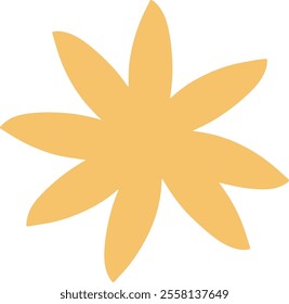 Yellow flower abstract shape isolated on white background