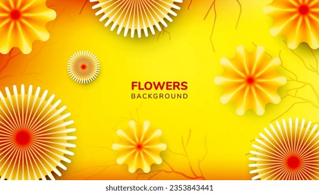 Yellow Flower Background, horizontal background with spring flower