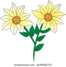 Ilustração do vetor de flor amarela