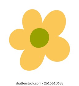 Yellow flower blossom hand drawn