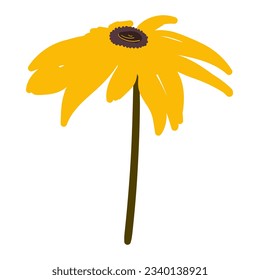 Yellow flower. Botanical vector element. 