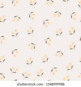 yellow flower and brown leaf seamless background